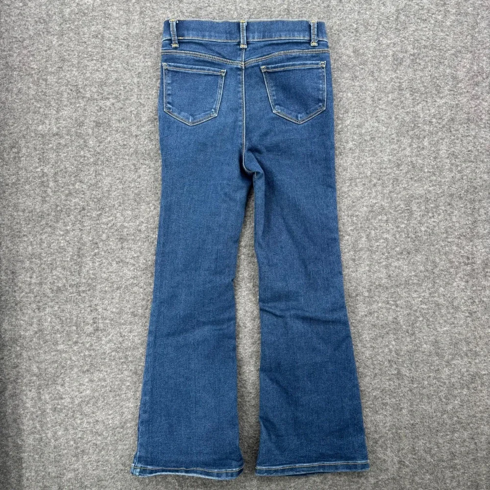 Wonder Nation Girls Blue Flare Jeans High Rise Patch Pocket Denim Size L 10-12